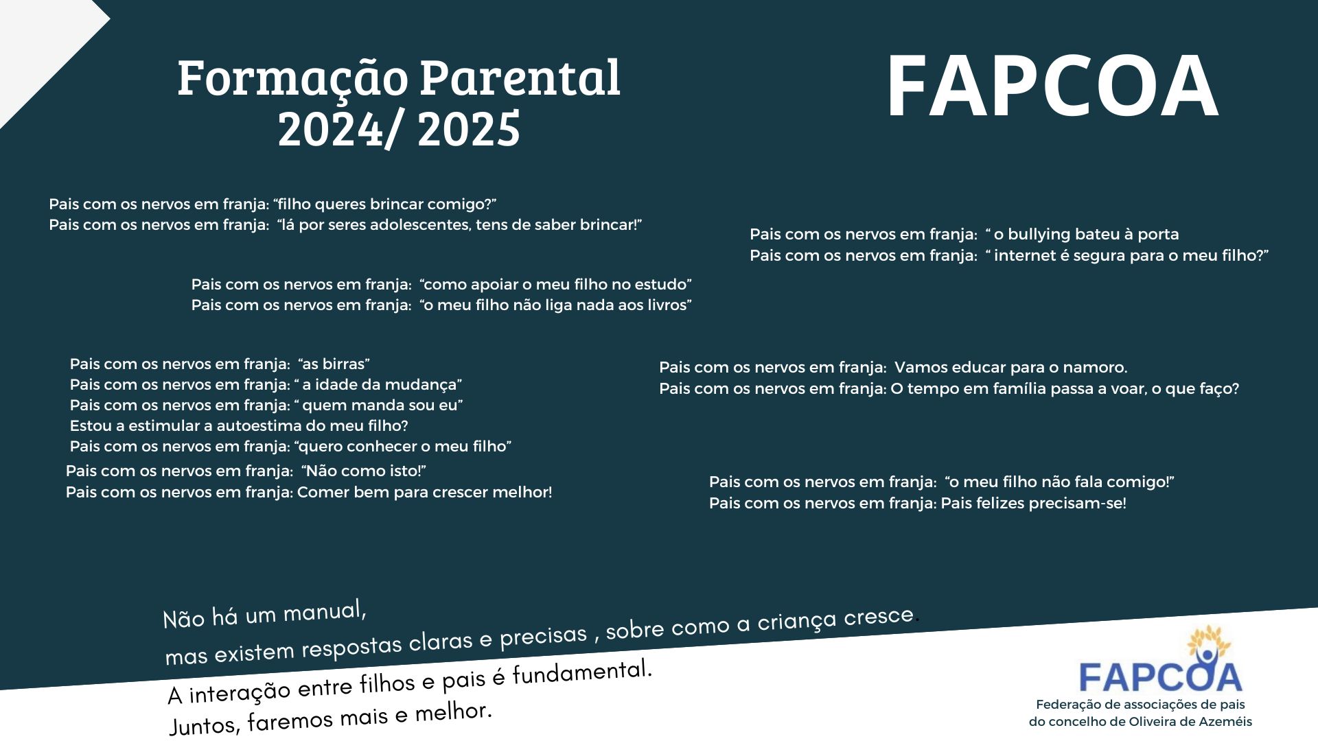 Temas das formações parentais